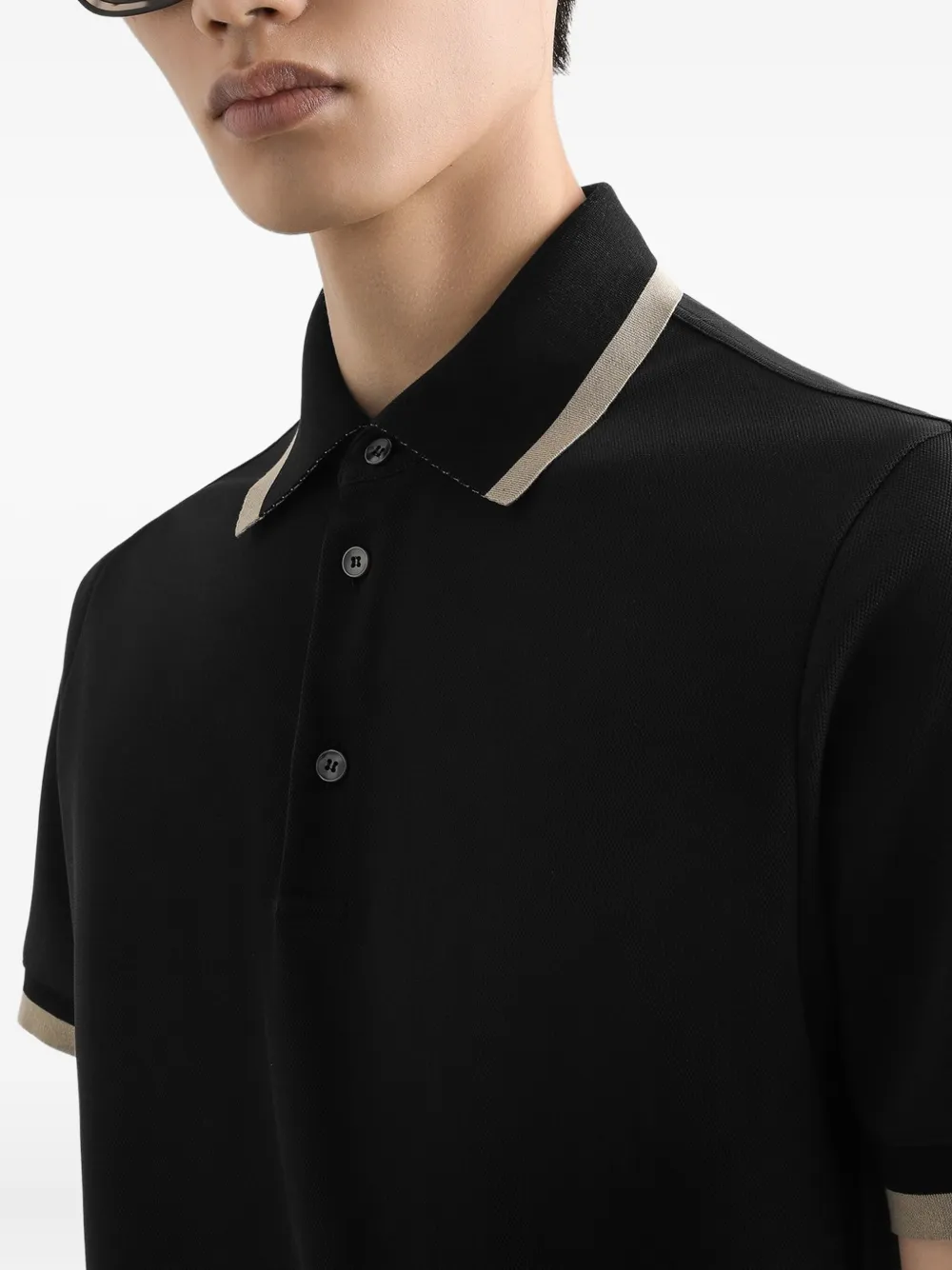 Dolce & Gabbana Poloshirt van gerecycled polyester Zwart