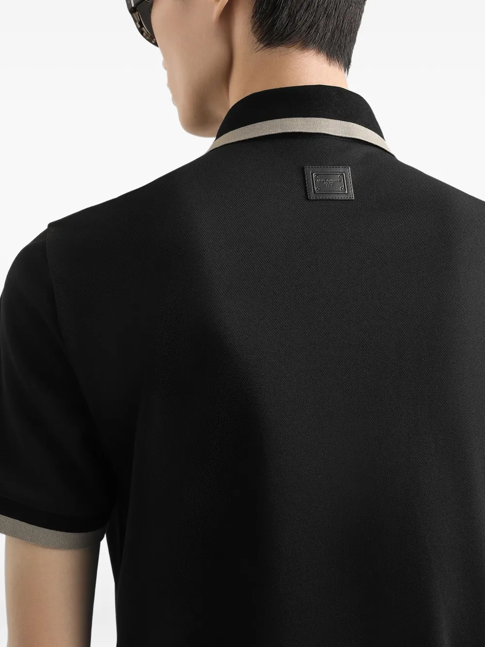 Dolce & Gabbana Poloshirt van gerecycled polyester Zwart