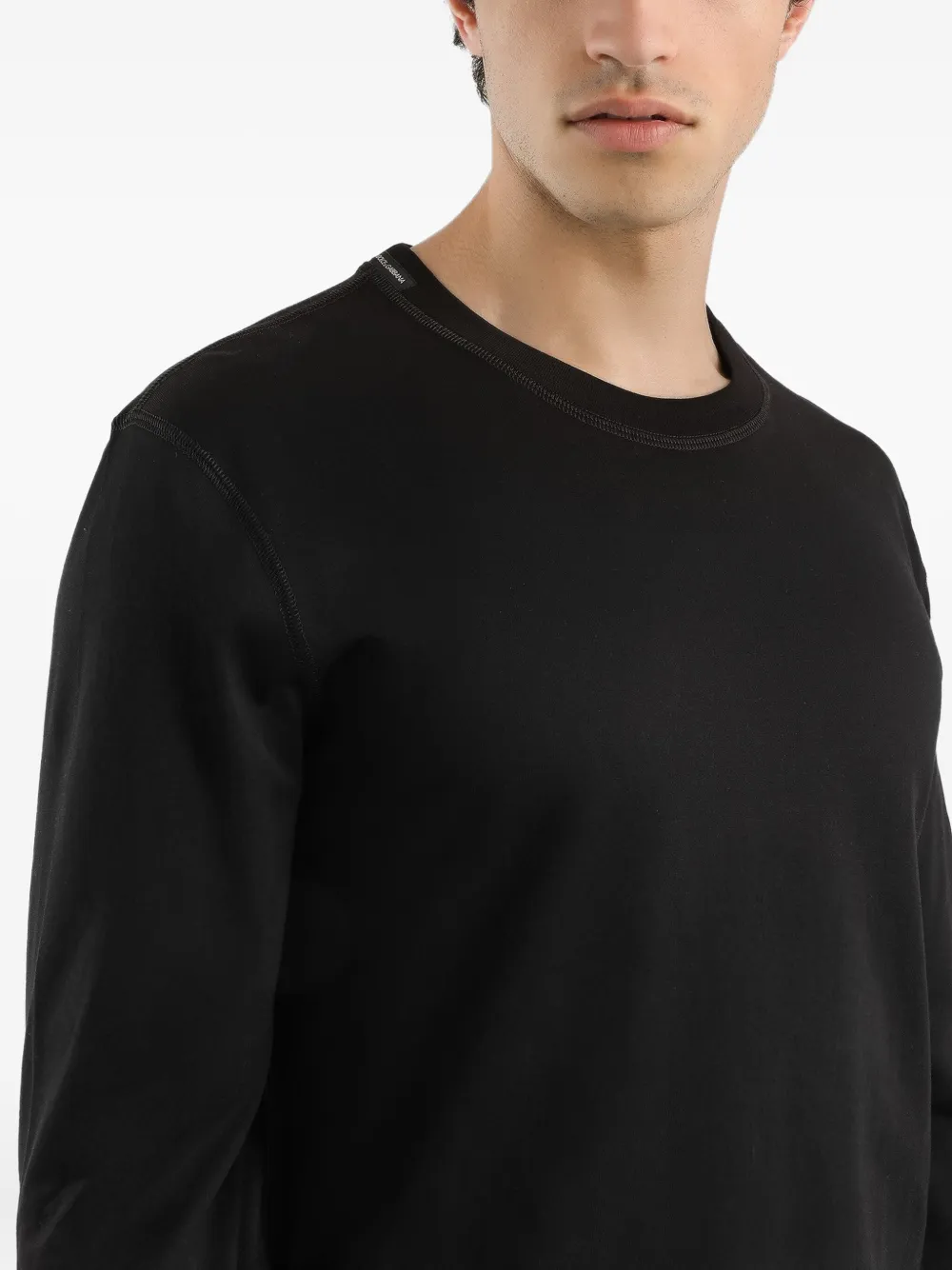 Dolce & Gabbana Katoenen T-shirt met lange mouwen Zwart