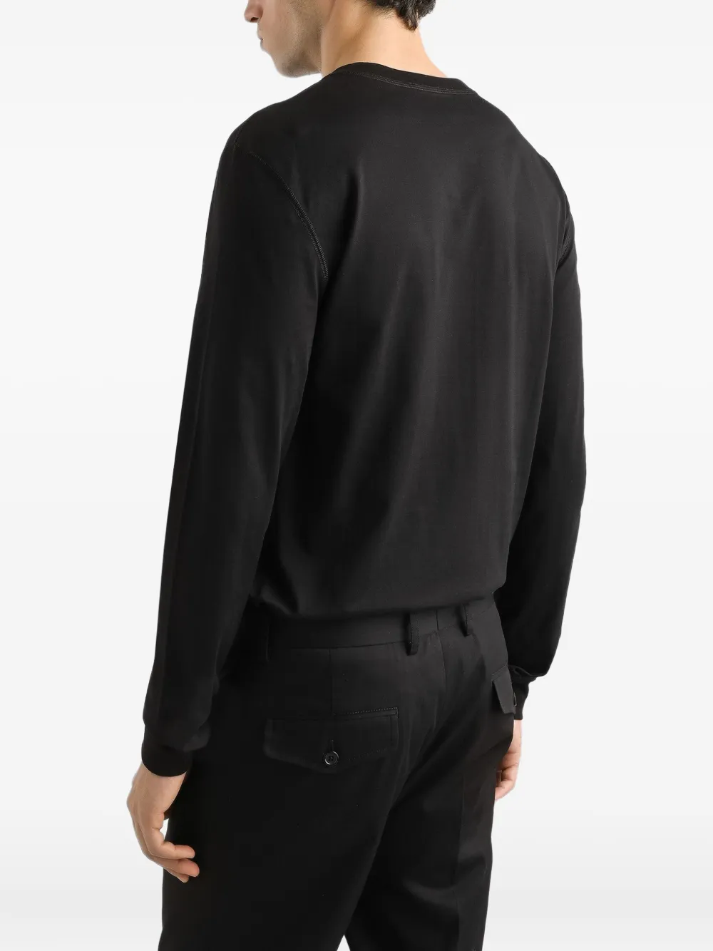 Dolce & Gabbana Katoenen T-shirt met lange mouwen Zwart