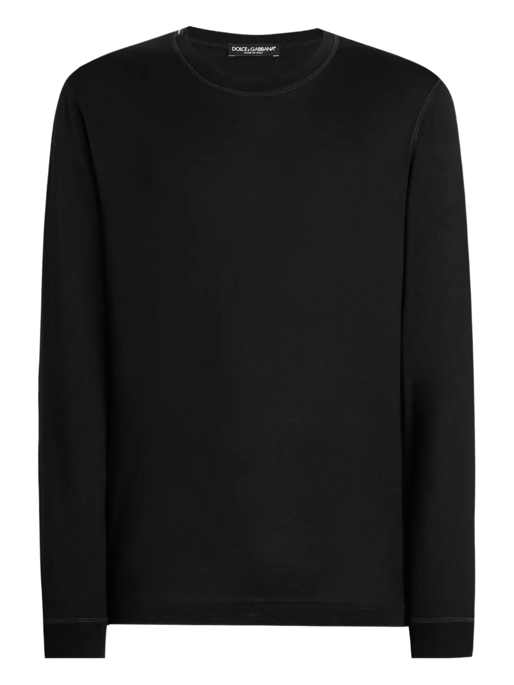 Dolce & Gabbana Katoenen T-shirt met lange mouwen Zwart