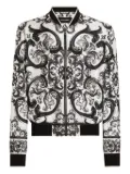 Dolce & Gabbana maiolica pattern bomber jacket - White