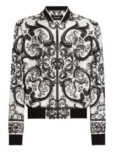 Dolce & Gabbana maiolica pattern bomber jacket 