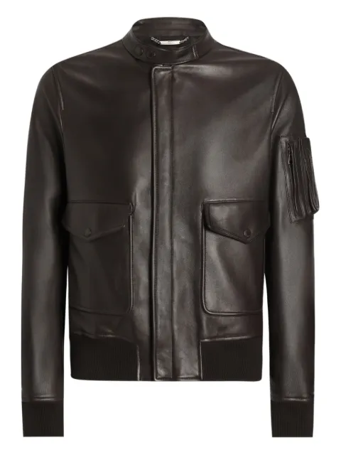 Dolce & Gabbana zip-fastening-pocket leather jacket