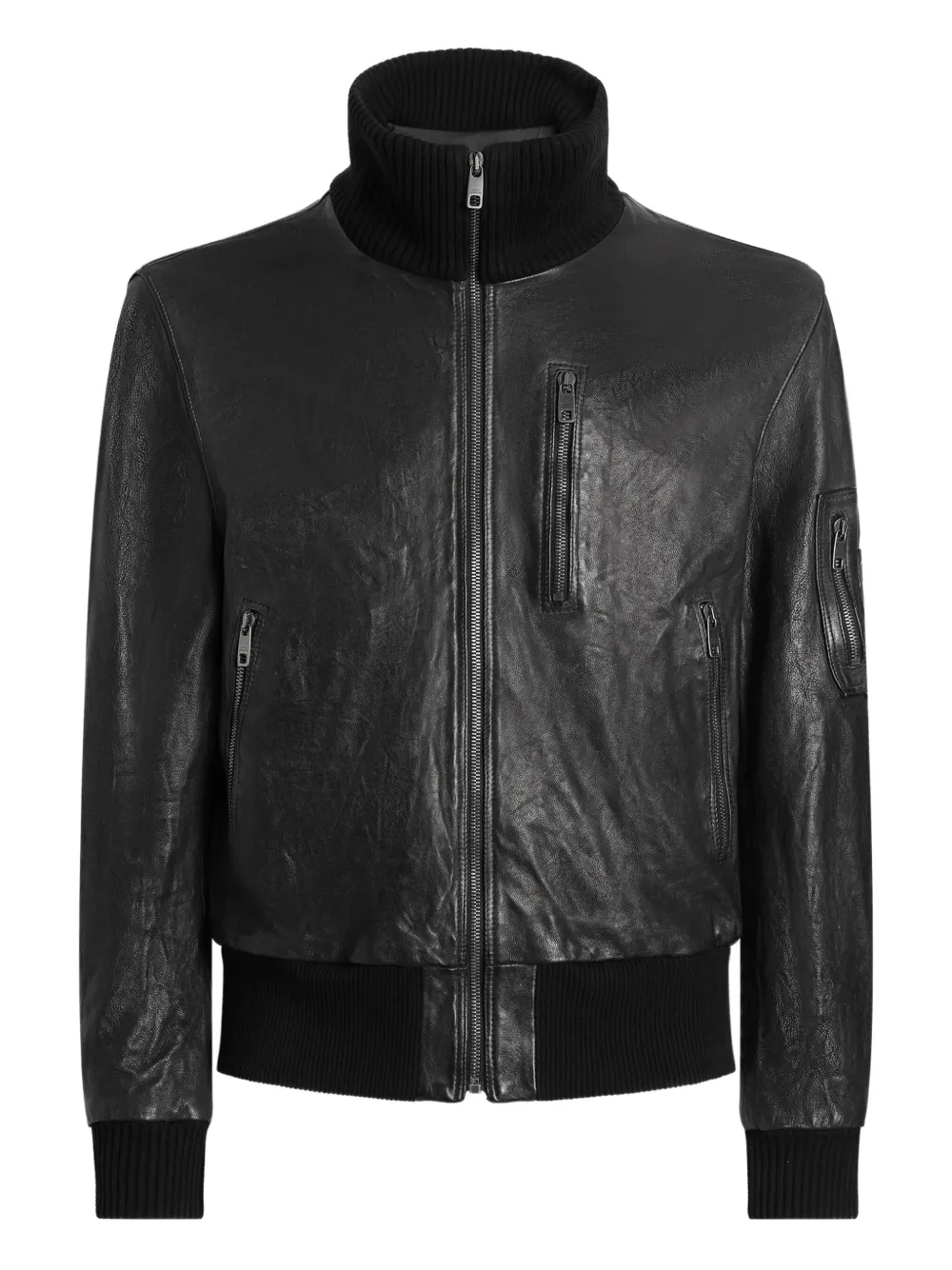 Dolce & Gabbana Leren jack Zwart