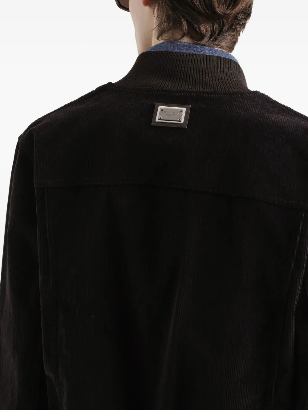 Dolce & Gabbana Corduroy Buttoned Jacket In Brown