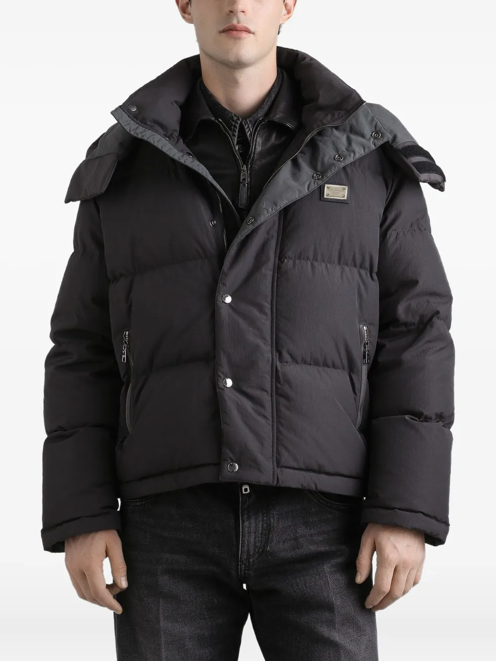 Dolce & Gabbana Donsjack met capuchon Grijs