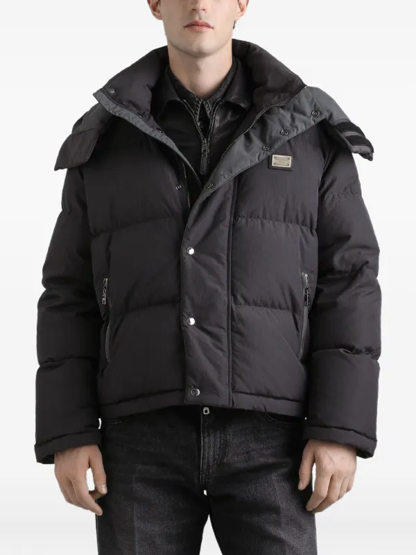 Dolce & Gabbana Hooded Puffer Jacket | Grey | FARFETCH ZA