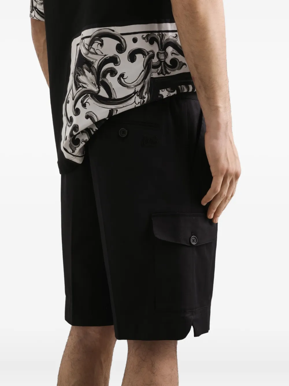 Dolce & Gabbana Geplooide cargo shorts Zwart