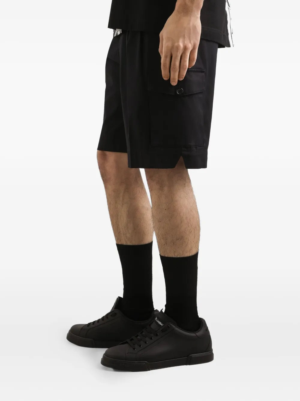 Dolce & Gabbana Geplooide cargo shorts Zwart