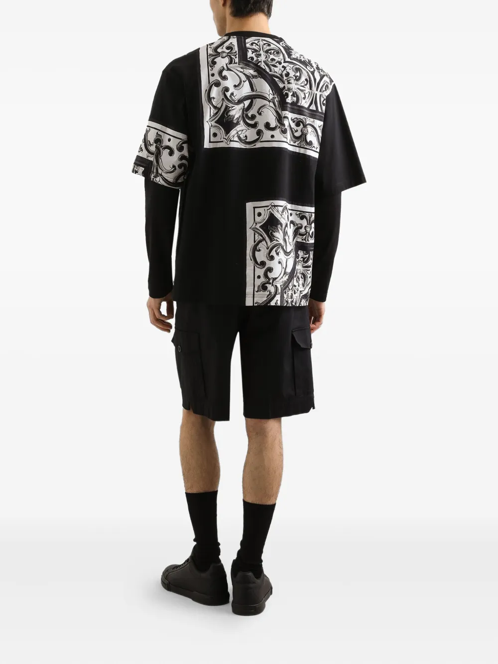 Dolce & Gabbana Geplooide cargo shorts Zwart
