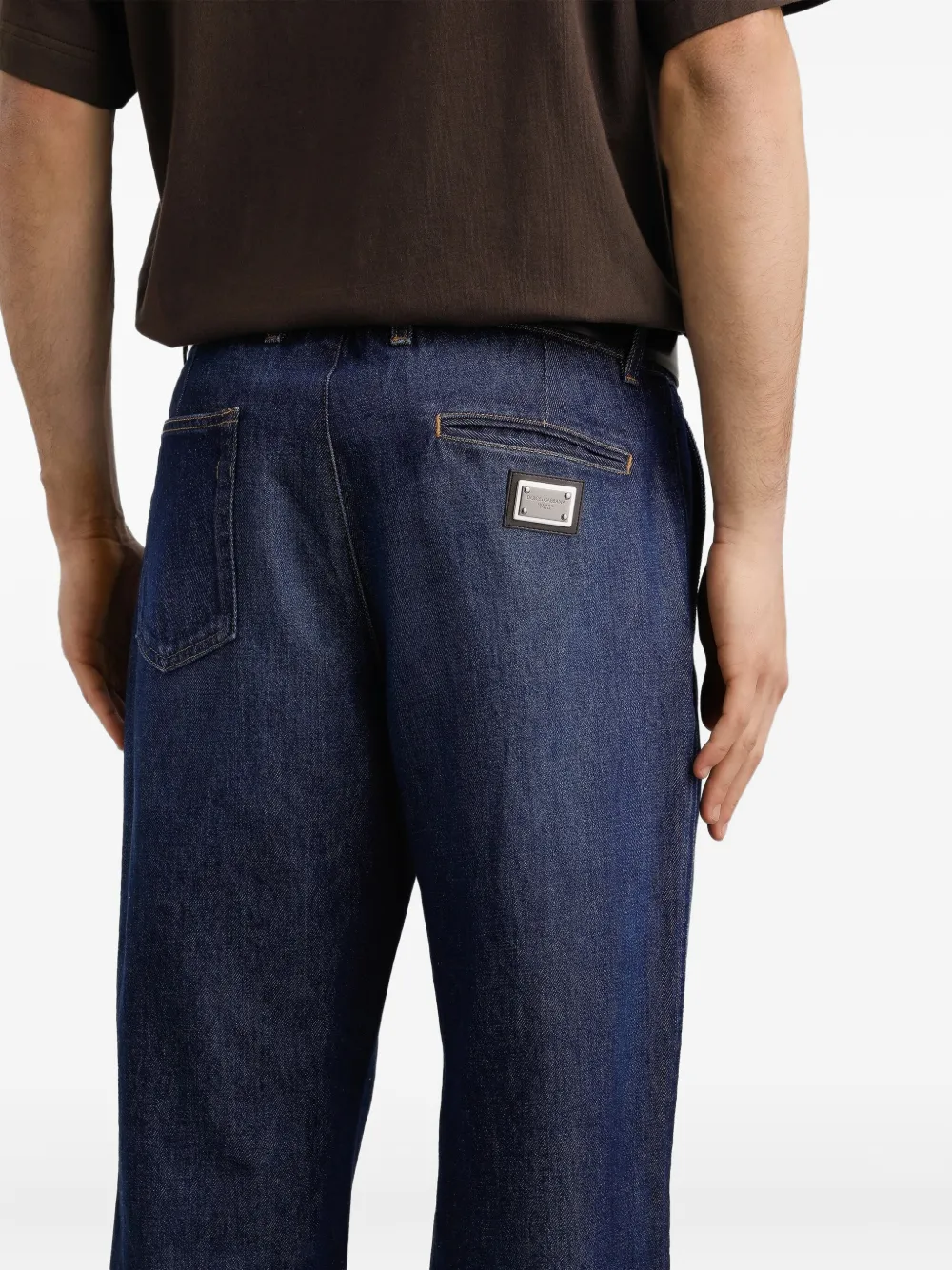 Dolce & Gabbana Geplooide denim jeans Blauw