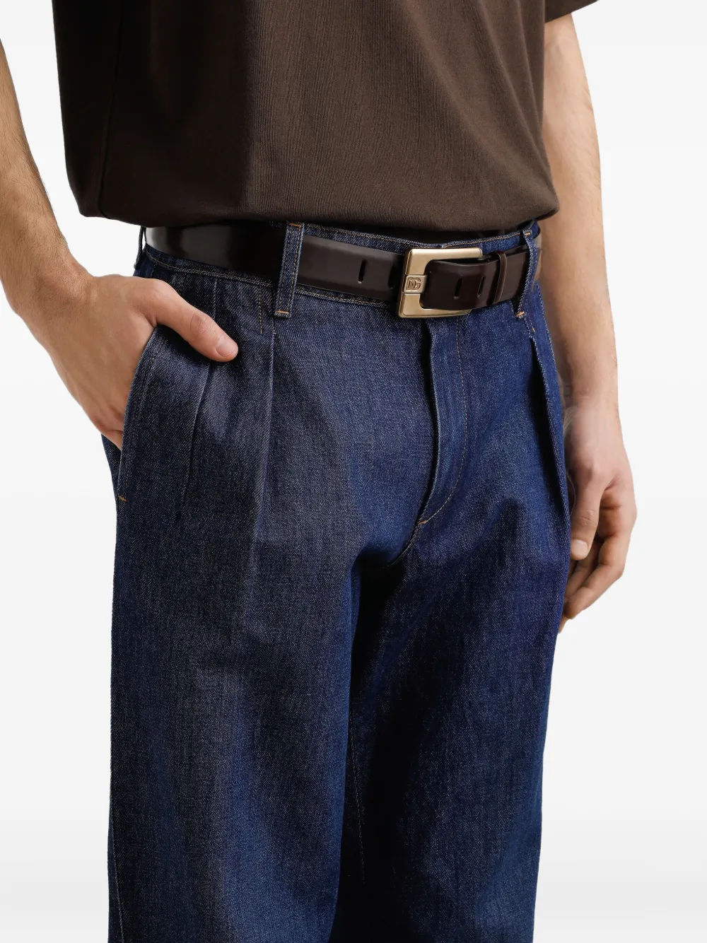 Dolce & Gabbana Geplooide denim jeans Blauw