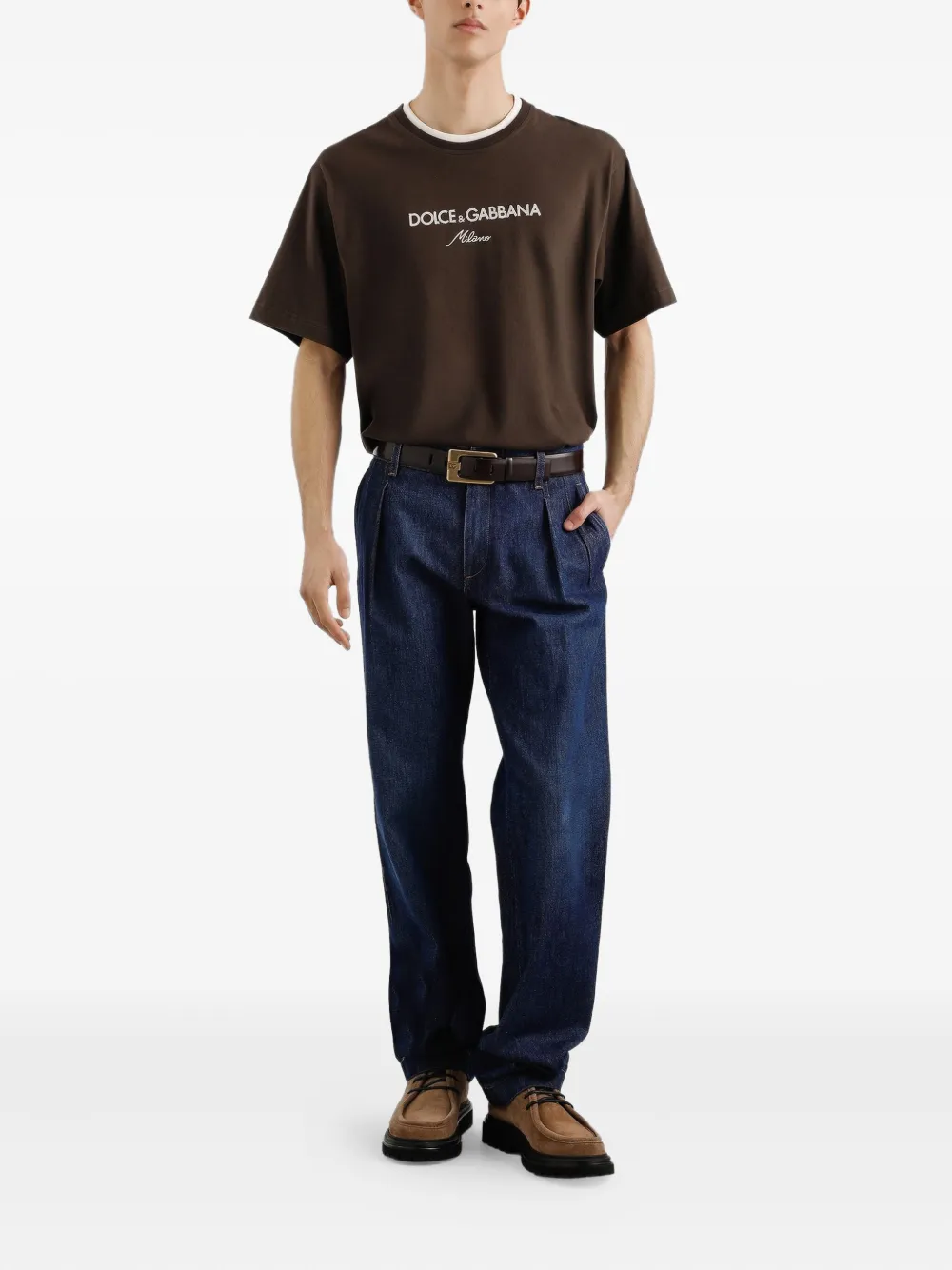 Dolce & Gabbana Geplooide denim jeans - Blauw