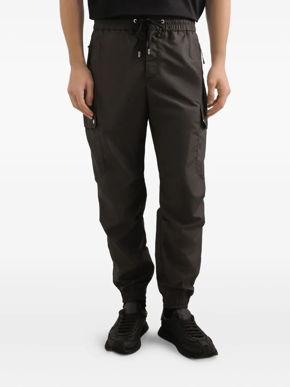 Dolce & Gabbana Drawstring Cargo Trousers In Brown