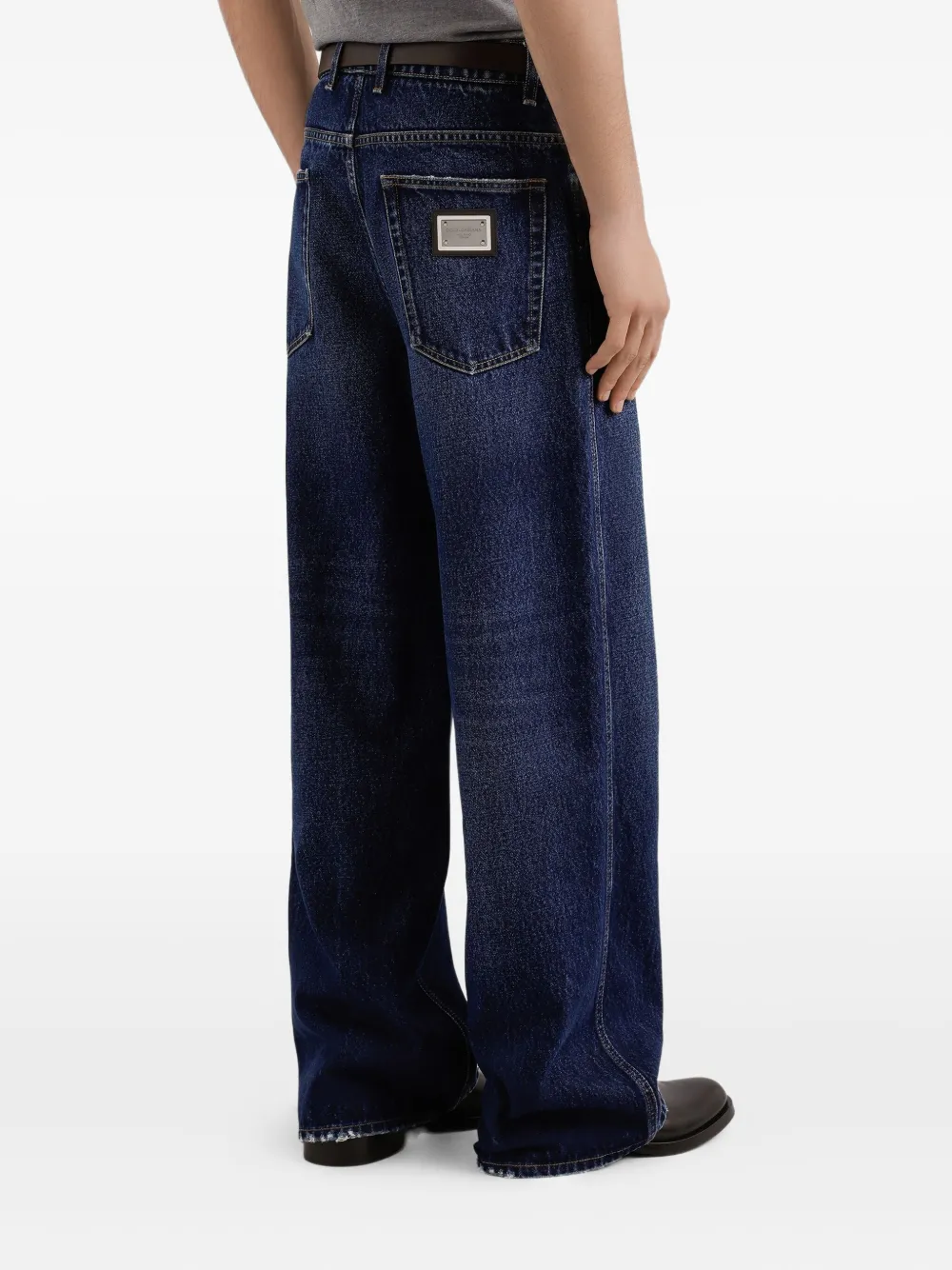 Dolce & Gabbana Jeans met vijf zakken en logoplakkaat Blauw