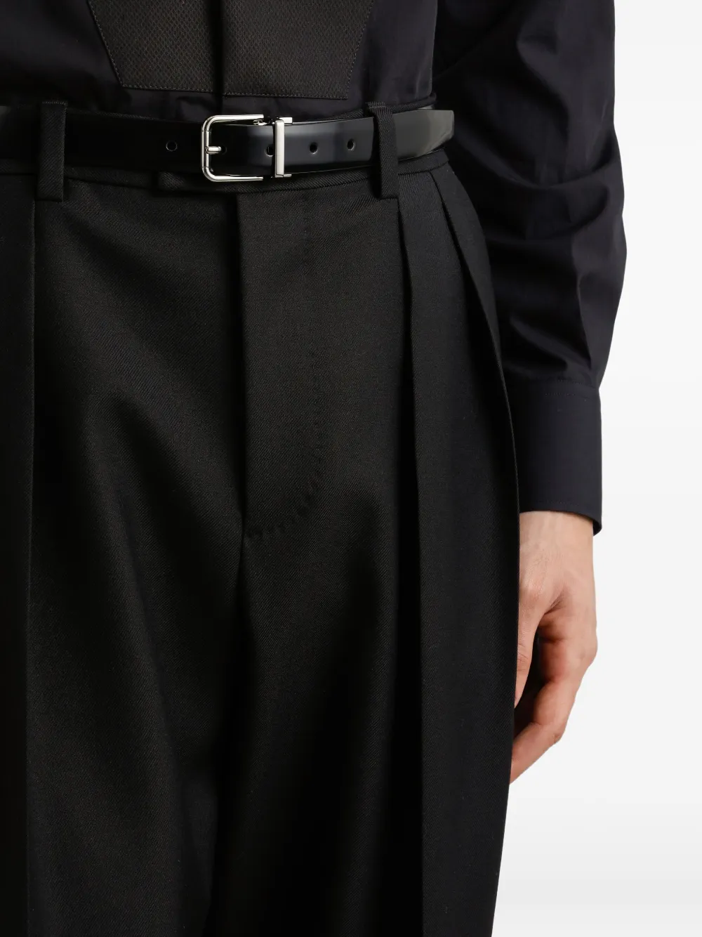 Dolce & Gabbana Wollen plooibroek Zwart