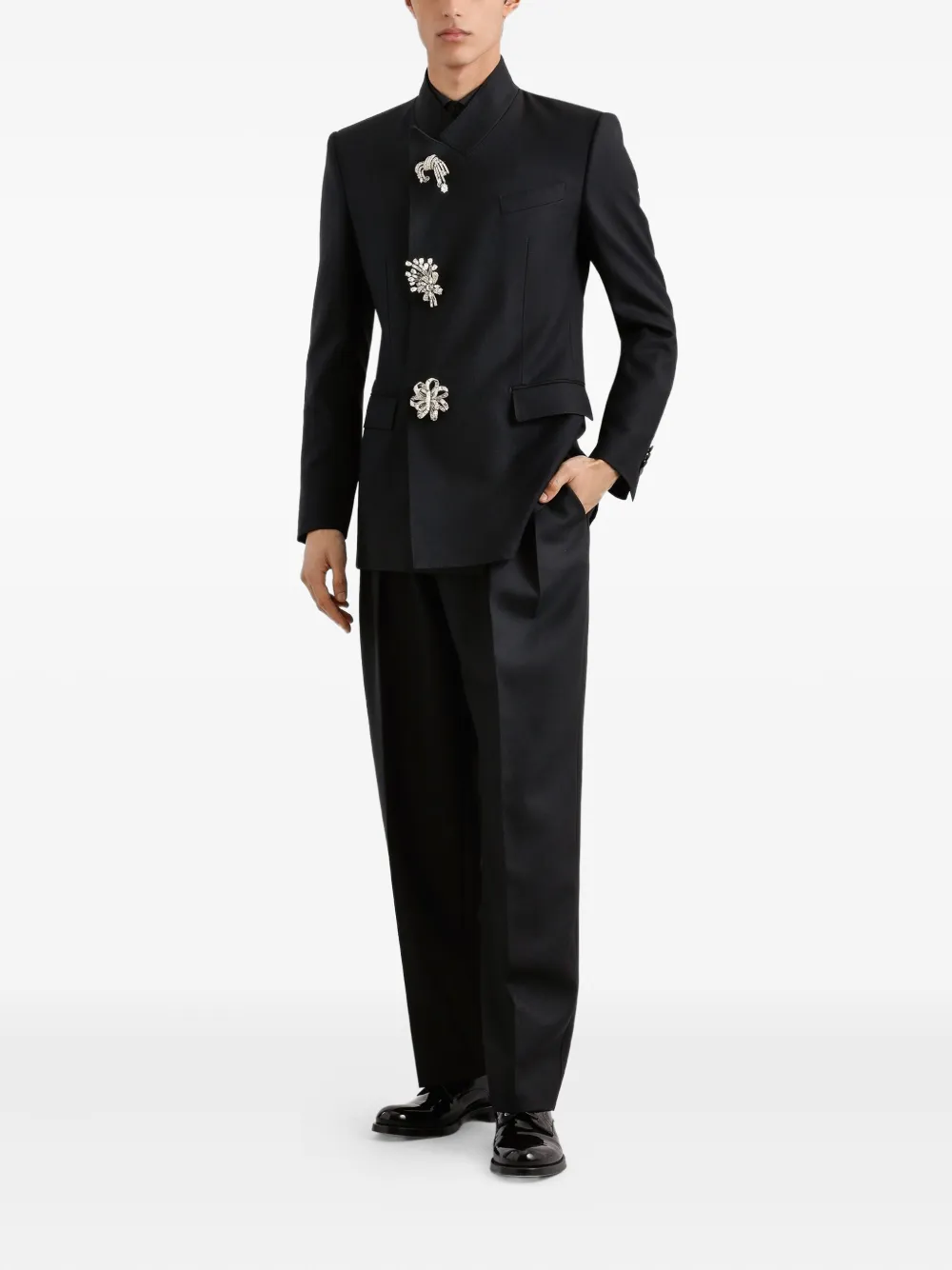 Dolce & Gabbana Wollen plooibroek - Zwart
