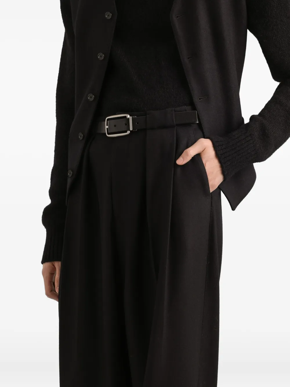 Dolce & Gabbana Wollen broek met cuffs Zwart