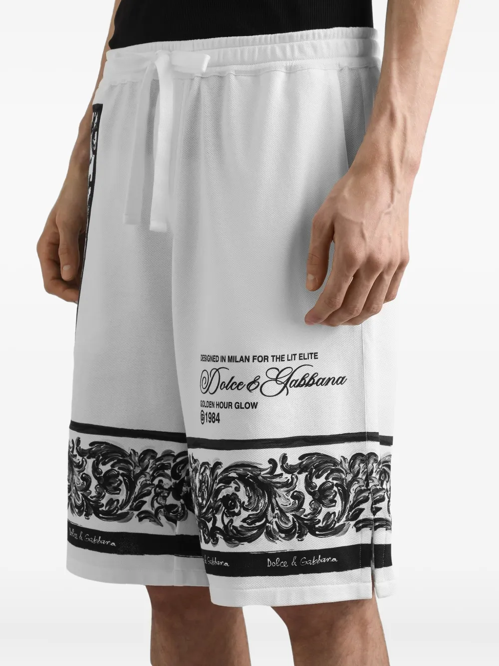 Dolce & Gabbana Katoenen shorts met logoprint Wit