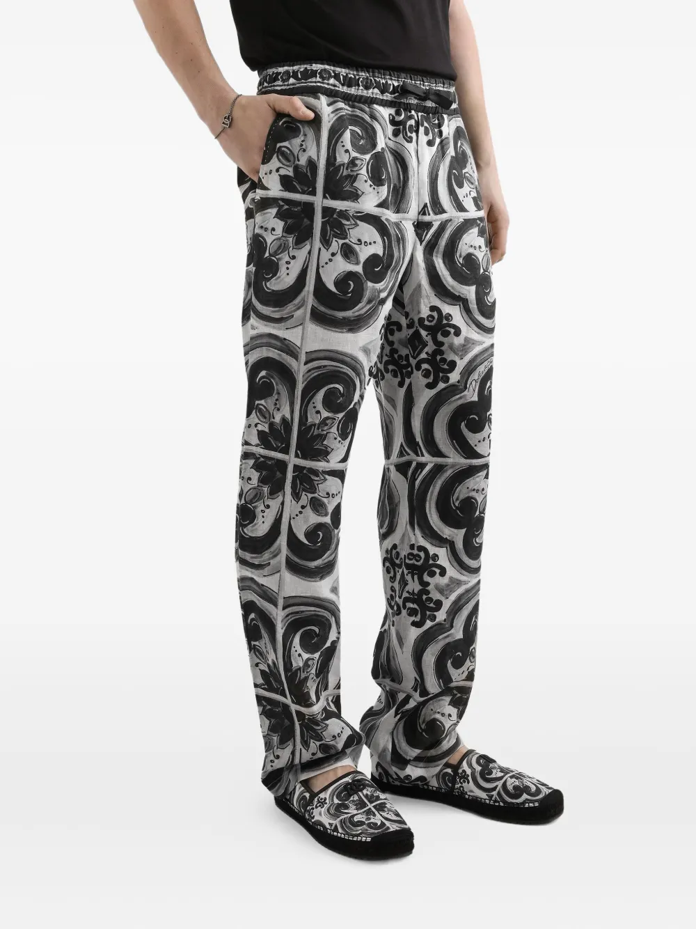 Dolce & Gabbana Broek met print Zwart