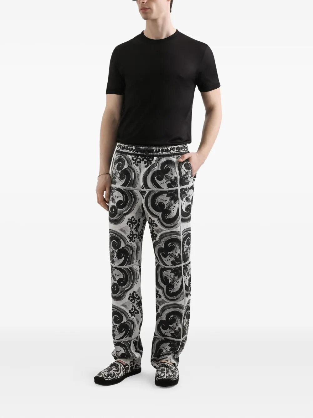 Dolce & Gabbana Broek met print Zwart
