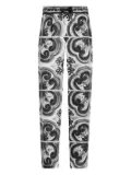 Dolce & Gabbana Majolica-print linen trousers - Black
