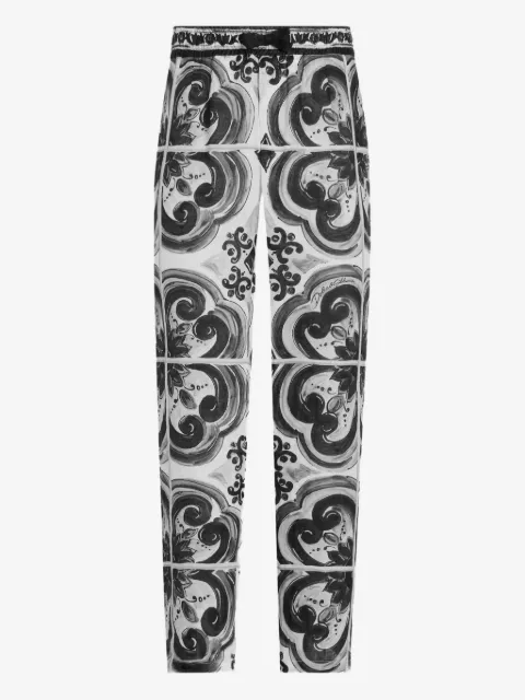 Dolce & Gabbana Majolica-print linen trousers