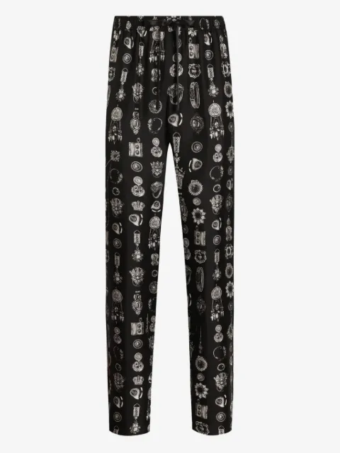 Dolce & Gabbana pantalones con estampado de medallón