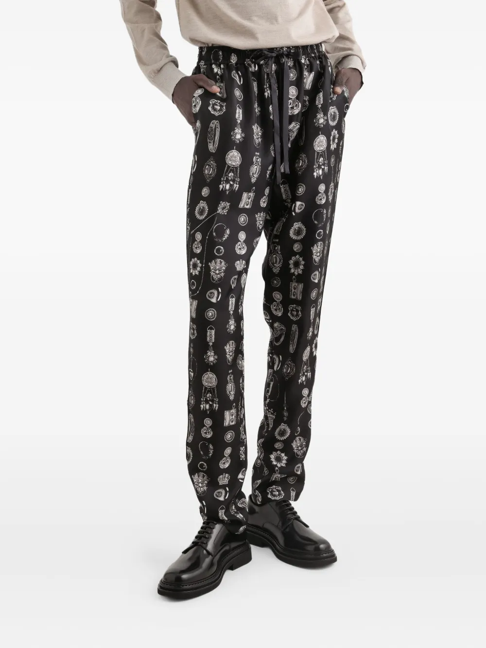 Dolce & Gabbana Medallion Print Loungewear In Black
