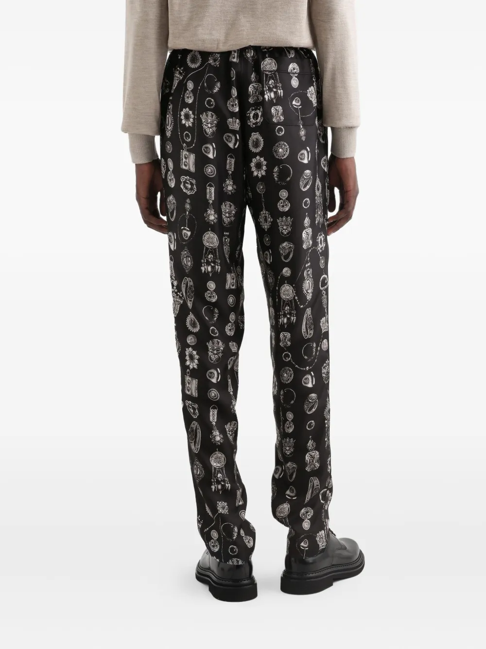 Dolce & Gabbana Medallion Print Loungewear In Black
