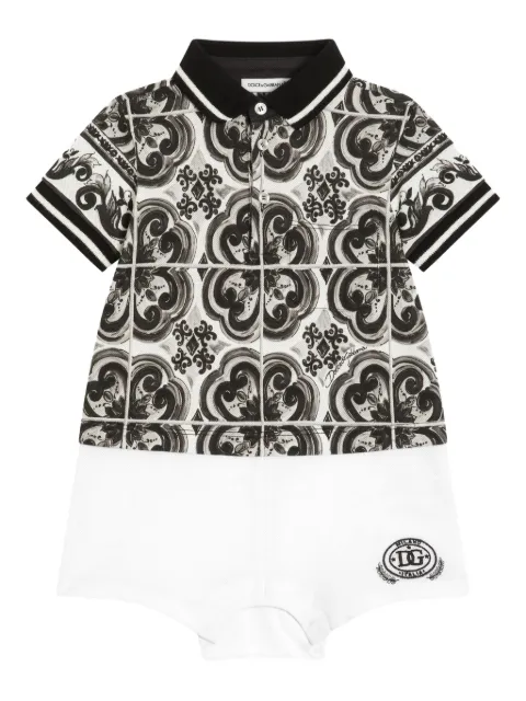 Dolce & Gabbana Kids printed cotton romper