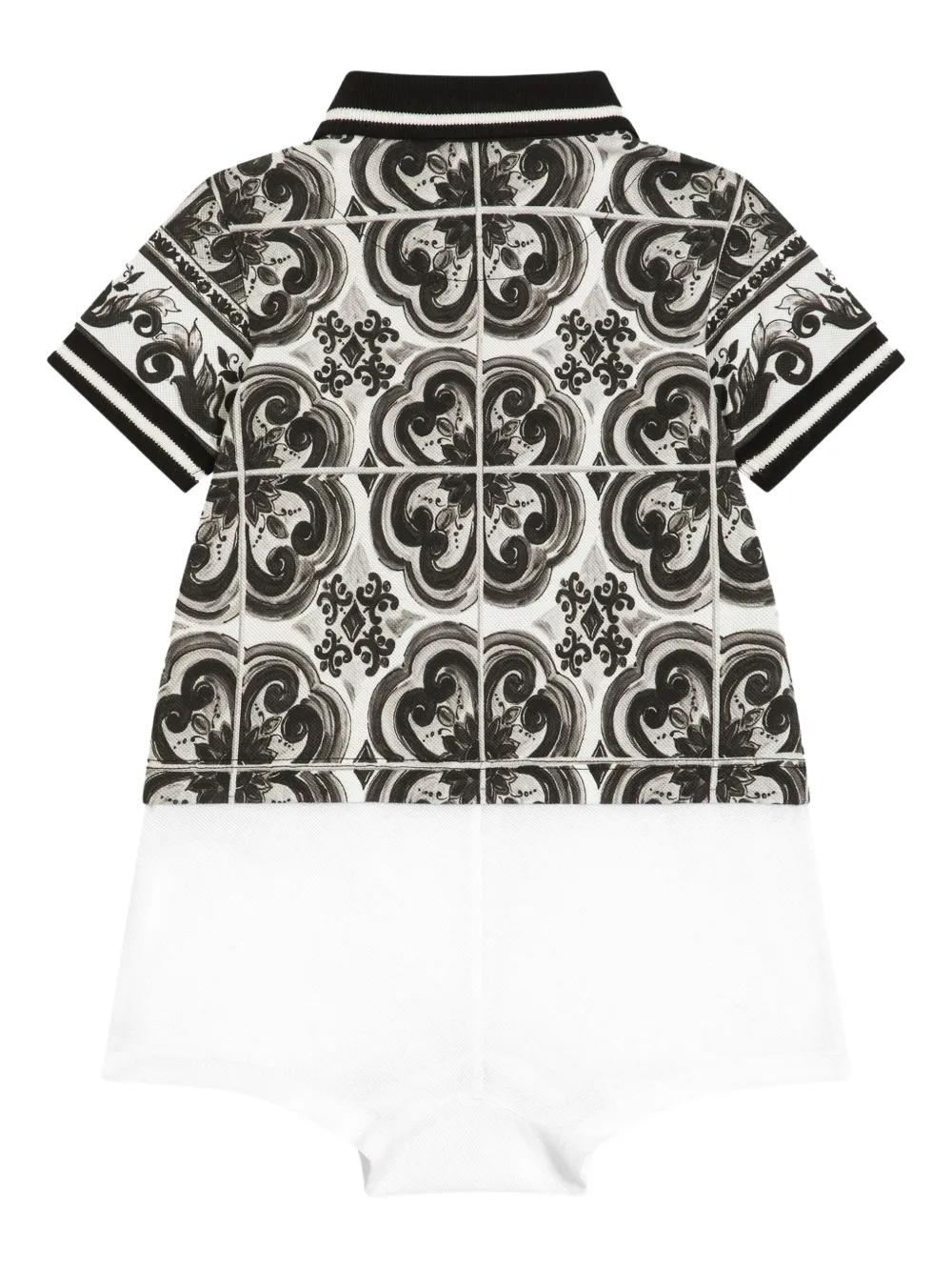 Dolce & Gabbana Kids Katoenen romper met print - Wit