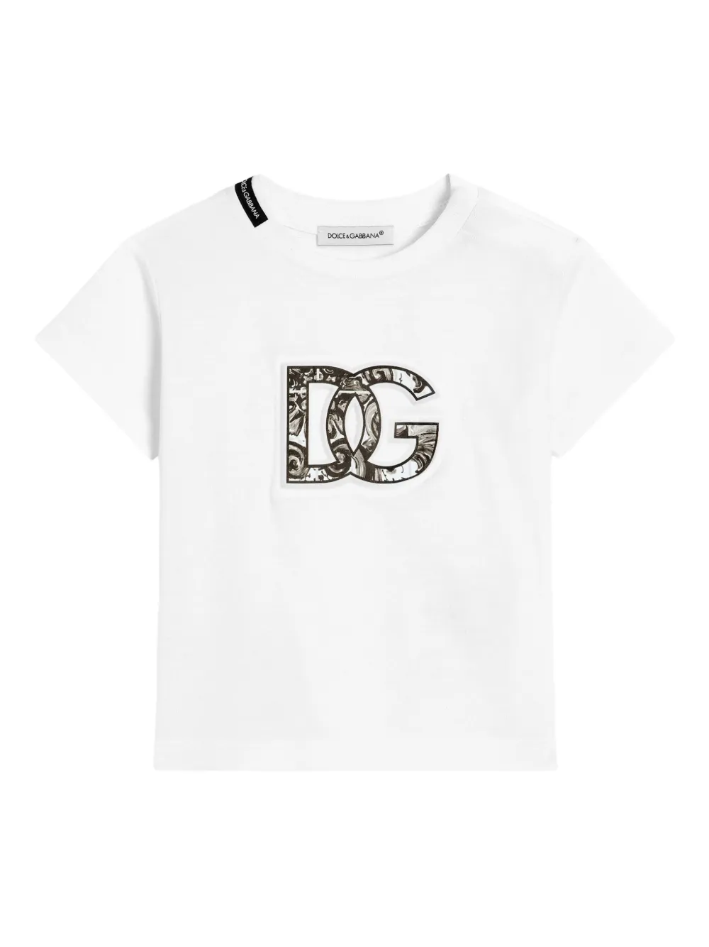 Dolce & Gabbana Kids Katoenen T-shirt met logoprint Wit