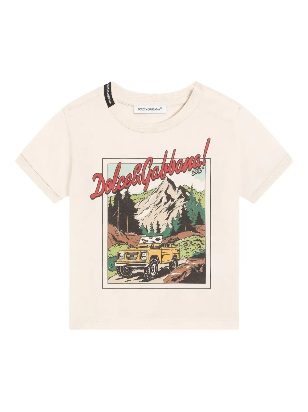 Dolce & Gabbana Kids T-shirt met grafische print Beige