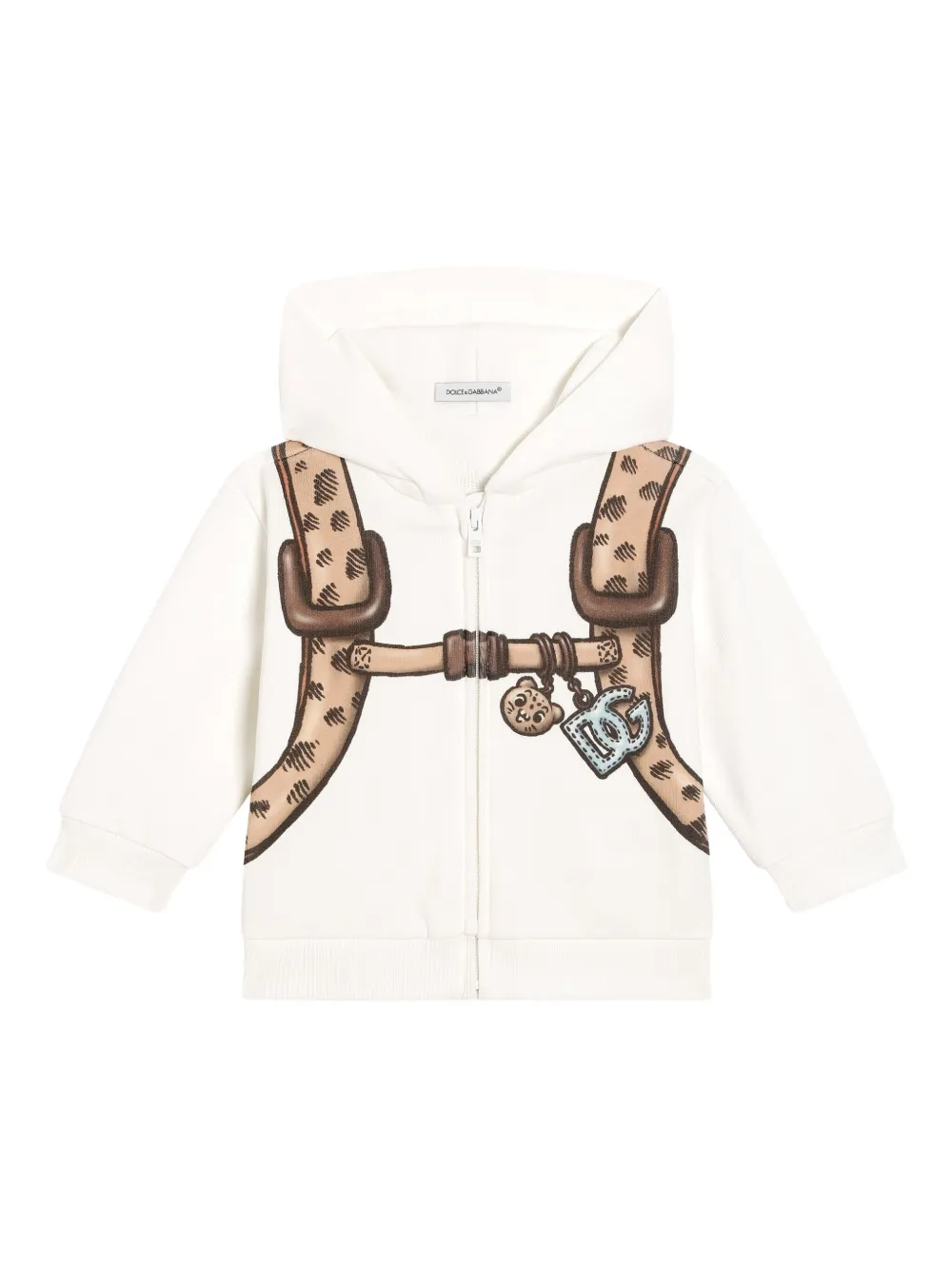 Dolce & Gabbana Kids Hoodie met rits en print Wit