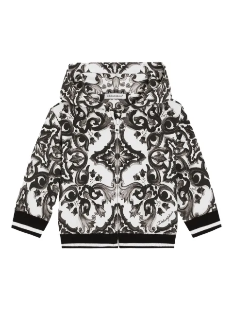 Dolce & Gabbana Kids Majolica-print cotton hoodie 