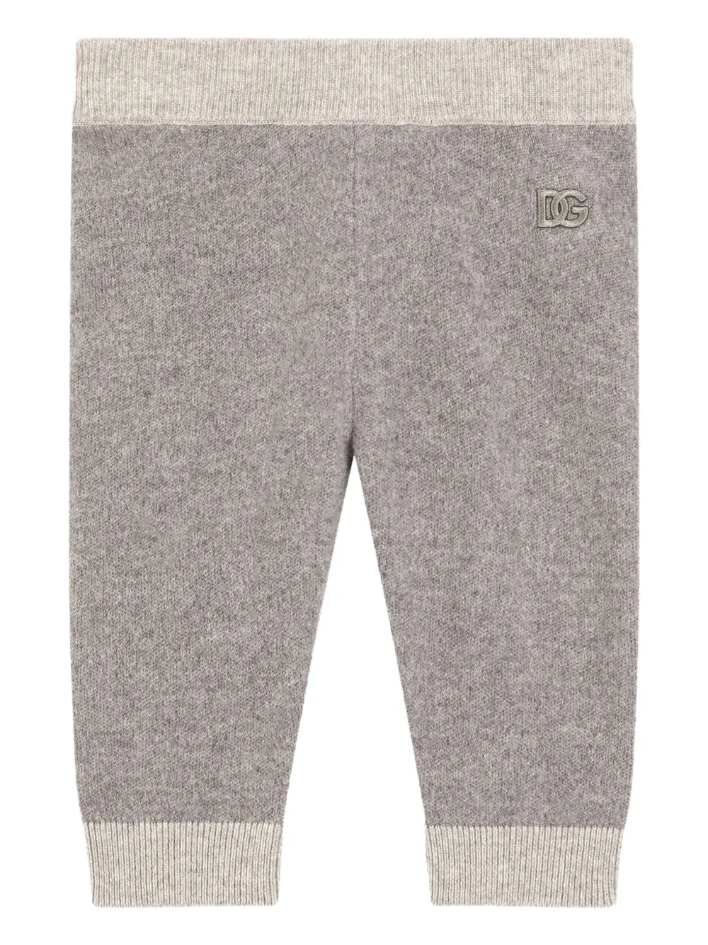 Dolce & Gabbana Kids Geribbelde broek met contrast Grijs