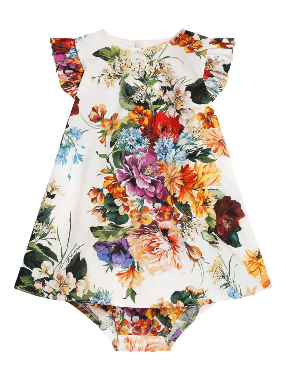 Dolce & Gabbana Babies' Floral-print Cotton Dress