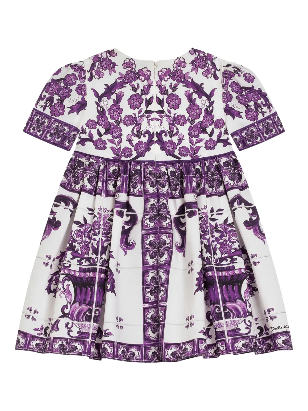 Dolce & Gabbana Kids Jurk met Majolica-print - Wit