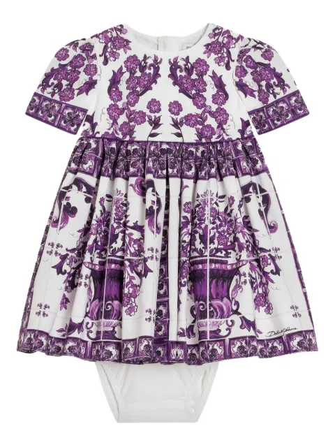 Dolce & Gabbana Kids robe à imprimé Majolica