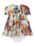 Dolce & Gabbana Kids floral-print chiffon dress - White