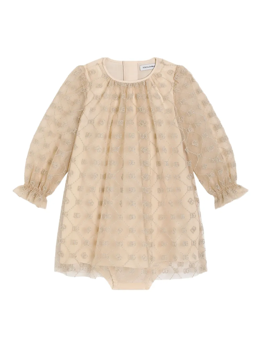 Dolce & Gabbana Kids Jurk met lange mouwen Beige