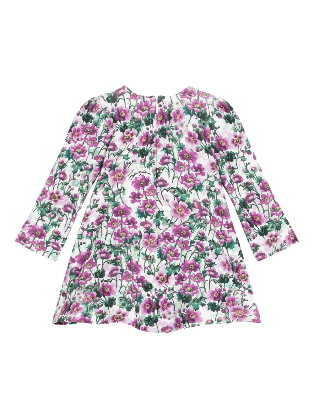 Dolce & Gabbana Kids Gesmockte jurk met bloemenprint Wit