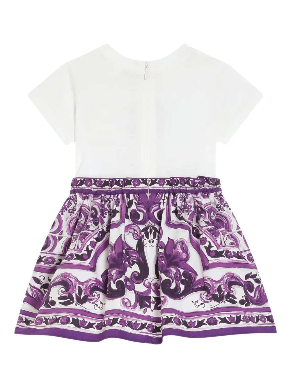 Dolce & Gabbana Kids Jurk met Majolica-print - Wit