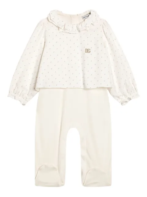 Dolce & Gabbana Kids barboteuse volantée à pois