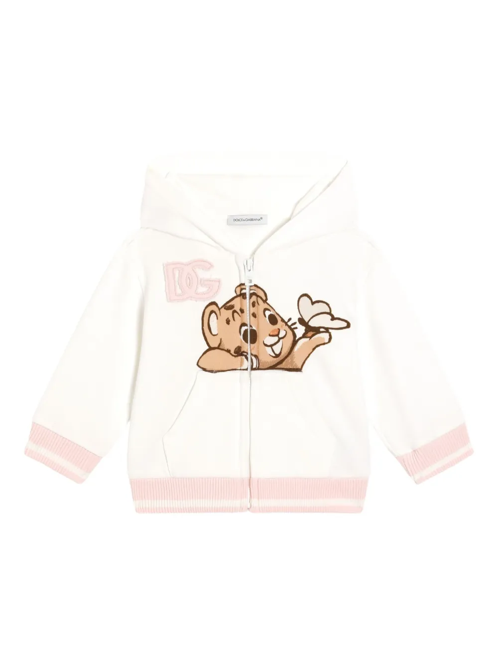 Dolce & Gabbana Kids Hoodie met luipaardprint Wit