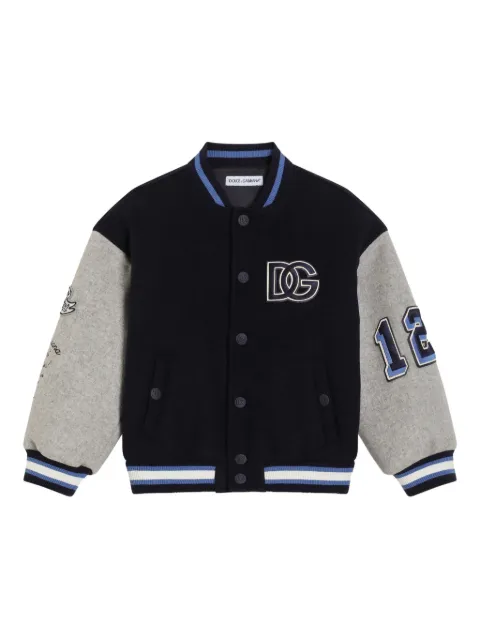Dolce & Gabbana Kids logo-lettering bomber jacket