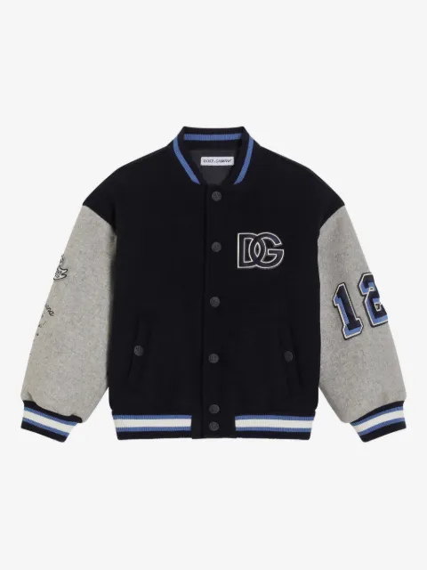 Dolce & Gabbana Kids logo-lettering bomber jacket