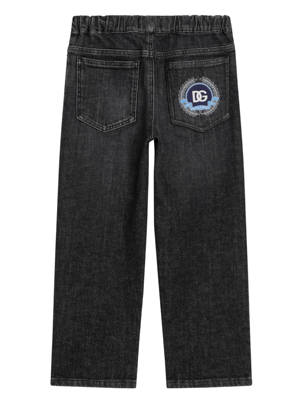 Dolce & Gabbana Kids Jeans met geborduurd logo Zwart